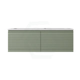 600-1500mm Lukka Sedona Modern Fluted Wall Hung PVC Vanity Matt Olive Green