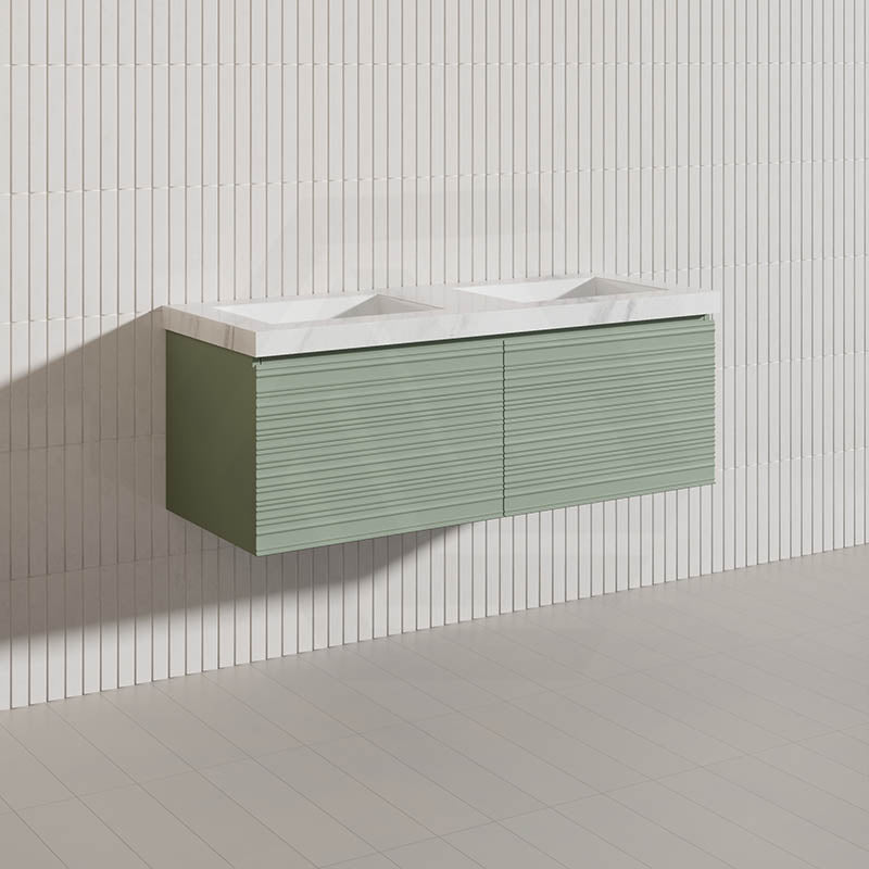 1200mm Lukka Sedona Modern Fluted Wall Hung PVC Vanity Variant Colour Available