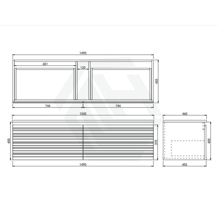 600-1500mm Lukka Sedona Modern Fluted Wall-Hung PVC Vanity in Matt White