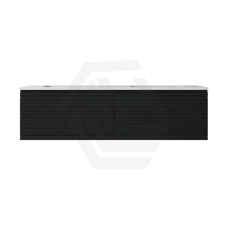 600-1500mm Lukka Sedona Modern Fluted Wall Hung PVC Vanity Matt Black