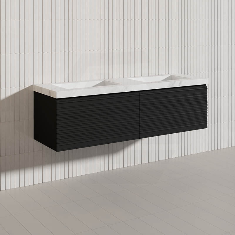1500mm Lukka Sedona Modern Fluted Wall Hung PVC Vanity Variant Colour Available