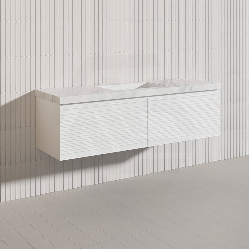 1500mm Lukka Sedona Modern Fluted Wall Hung PVC Vanity Variant Colour Available