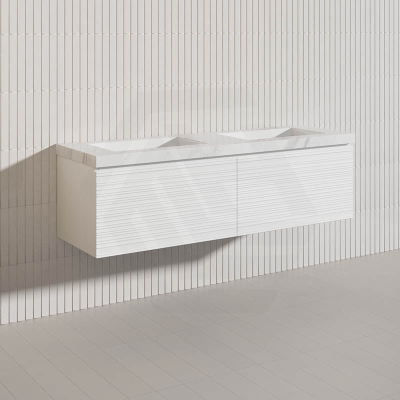 1500mm Lukka Sedona Modern Fluted Wall Hung PVC Vanity Variant Colour Available