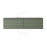 600-1500mm Lukka Sedona Modern Fluted Wall Hung PVC Vanity Matt Olive Green
