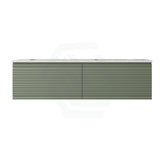 600-1500mm Lukka Sedona Modern Fluted Wall Hung PVC Vanity Matt Olive Green