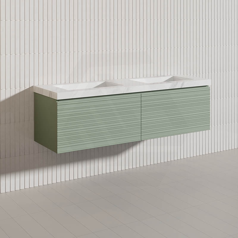 1500mm Lukka Sedona Modern Fluted Wall Hung PVC Vanity Variant Colour Available
