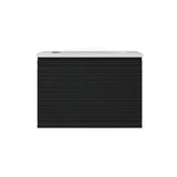 600-1500mm Lukka Sedona Modern Fluted Wall Hung PVC Vanity Matt Black