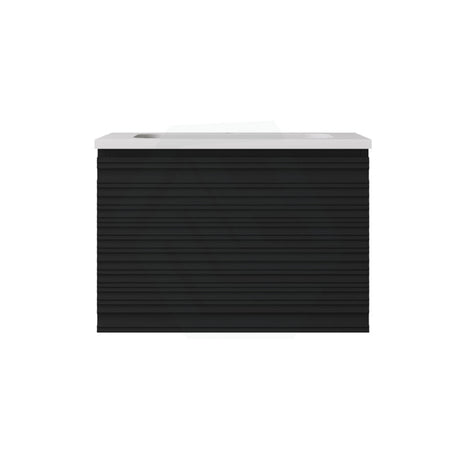 600-1500mm Lukka Sedona Modern Fluted Wall Hung PVC Vanity Matt Black