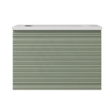 600-1500mm Lukka Sedona Modern Fluted Wall Hung PVC Vanity Matt Olive Green