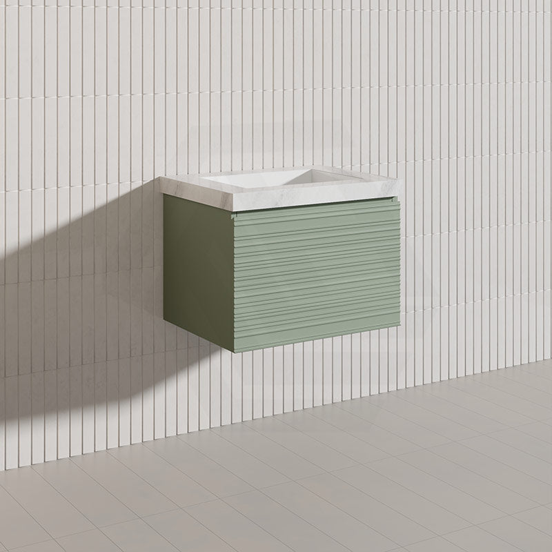 600mm Lukka Sedona Modern Fluted Wall Hung PVC Vanity Variant Colour Available