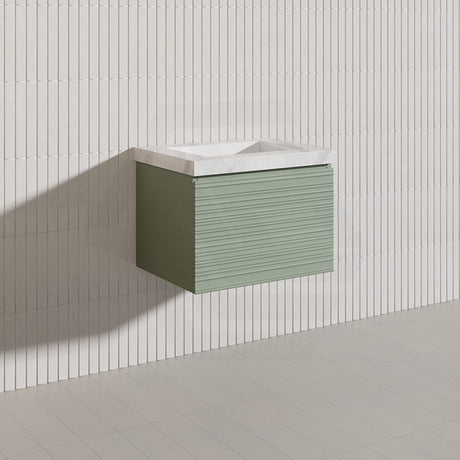600mm Lukka Sedona Modern Fluted Wall Hung PVC Vanity Variant Colour Available