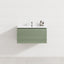 600-1500mm Lukka Sedona Modern Fluted Wall Hung PVC Vanity Matt Olive Green