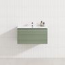 600-1500mm Lukka Sedona Modern Fluted Wall Hung PVC Vanity Matt Olive Green
