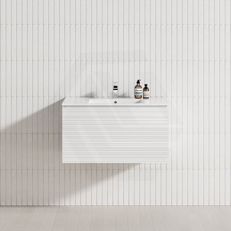 750mm Lukka Sedona Modern Fluted Wall Hung PVC Vanity Variant Colour Available