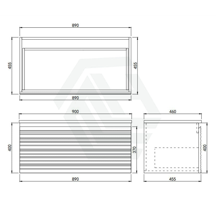 600-1500mm Lukka Sedona Modern Fluted Wall-Hung PVC Vanity in Matt White