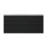 600-1500mm Lukka Sedona Modern Fluted Wall Hung PVC Vanity Matt Black