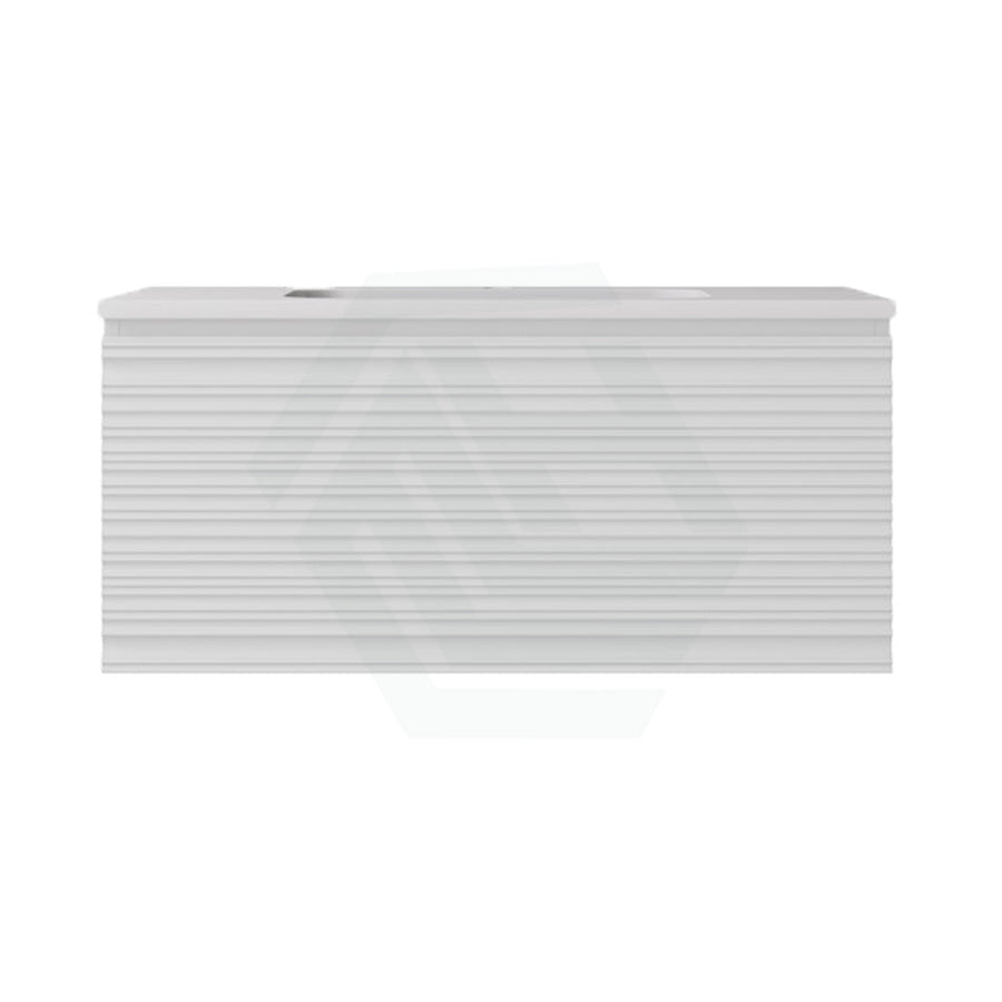 600-1500mm Lukka Sedona Modern Fluted Wall-Hung PVC Vanity in Matt White