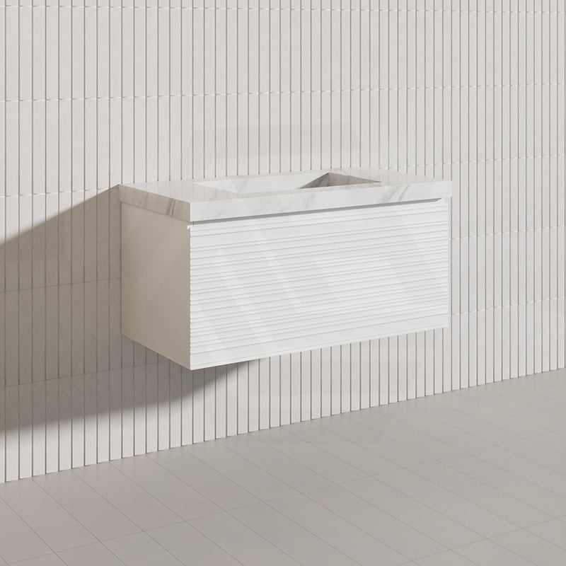 900mm Lukka Sedona Modern Fluted Wall Hung PVC Vanity Variant Colour Available