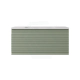 600-1500mm Lukka Sedona Modern Fluted Wall Hung PVC Vanity Matt Olive Green