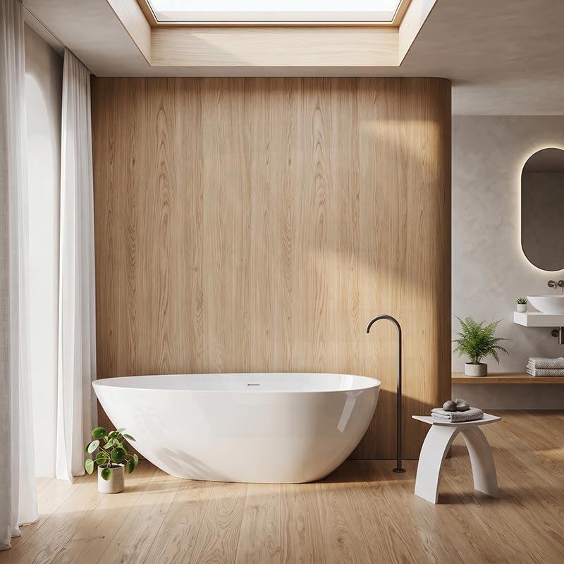 Lukka Nova Slim Freestanding Bathtub Acrylic with Overflow 1690mm - Variant Colour Available