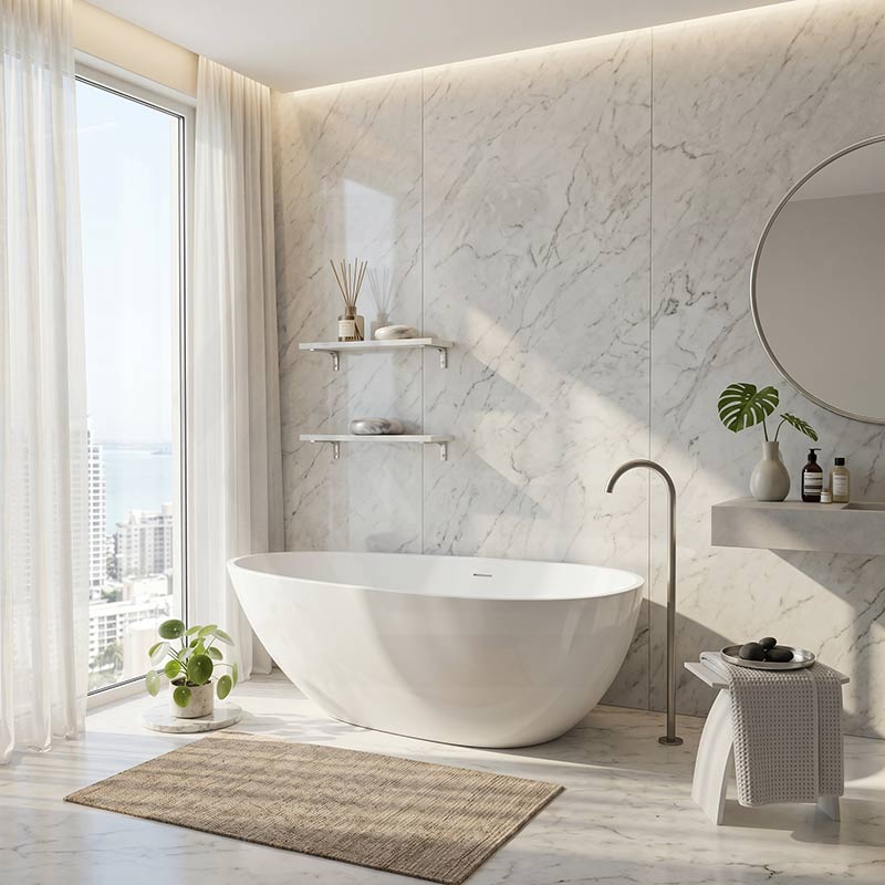 Lukka Nova Slim Freestanding Bathtub Acrylic with Overflow 1690mm - Variant Colour Available