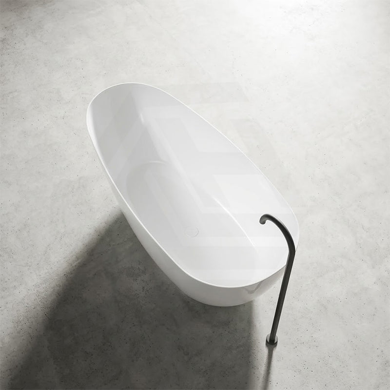 Nova 1690mm Slim Freestanding Bathtub Acrylic Intergrated Overflow Gloss White