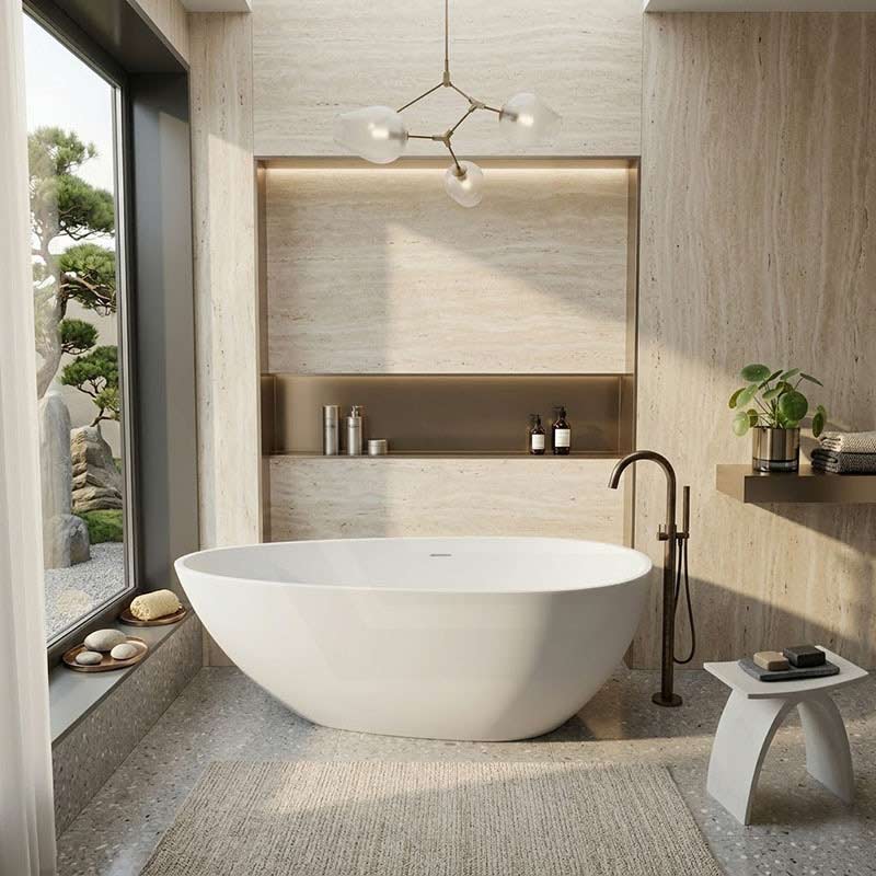Lukka Nova Slim Freestanding Bathtub Acrylic with Overflow 1690mm - Variant Colour Available