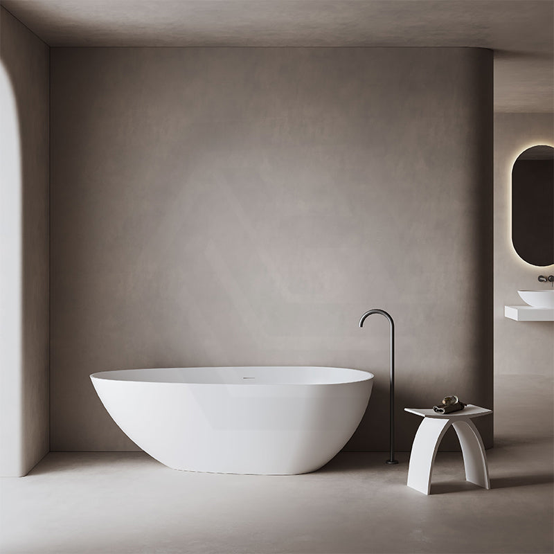 Nova 1690mm Slim Freestanding Bathtub Acrylic Intergrated Overflow Matt White