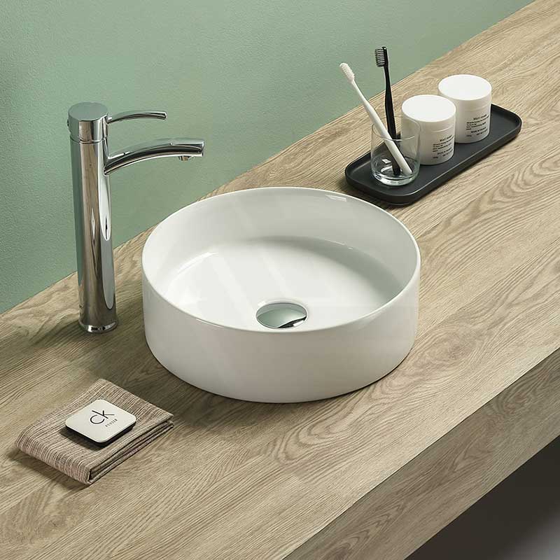 300/350/394mm Lukka Olley Round Above Counter Ceramic Basin Variant Colour Available