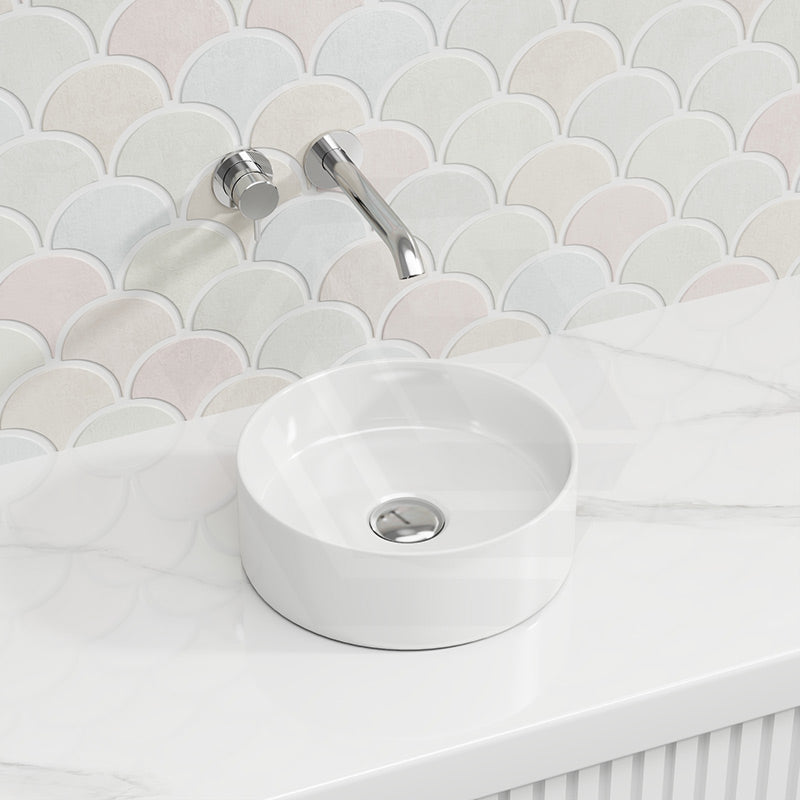Lukka Olley Round Above Counter Ceramic Basin 300/350/394mm - 5 Colours Available