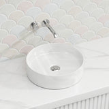 Lukka Olley Round Above Counter Ceramic Basin 300/350/394mm - 5 Colours Available