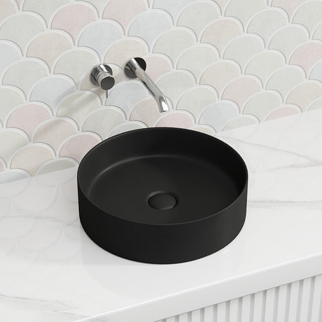 Lukka Olley Round Above Counter Ceramic Basin 300/350/394mm - 5 Colours Available
