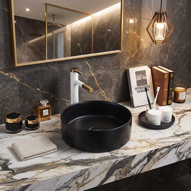 Lukka Olley Round Above Counter Ceramic Basin 300/350/394mm - 5 Colours Available