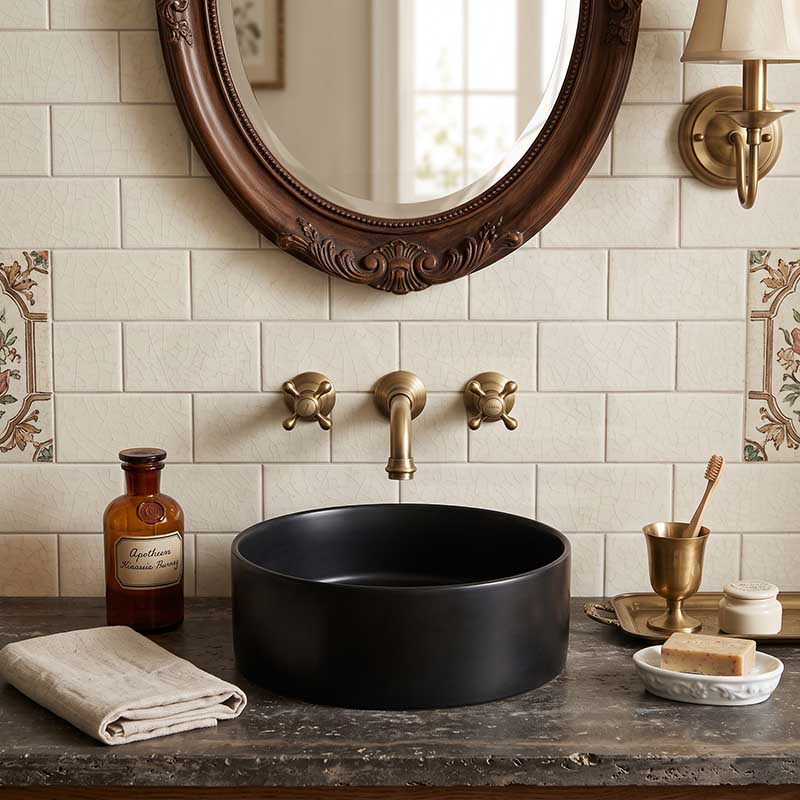 Lukka Olley Round Above Counter Ceramic Basin 300/350/394mm - 5 Colours Available