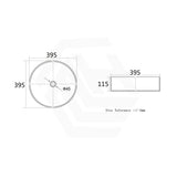 Lukka 395x395x115mm Round Matte Carrara White Ceramic Basin Above Counter