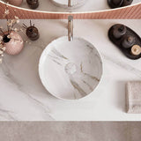 Lukka Round Ceramic Basin Above Counter 395x395x115mm - Matte Carrara White