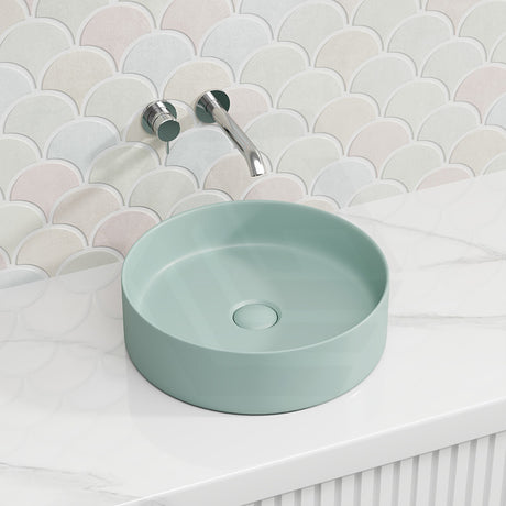 Lukka Olley Round Above Counter Ceramic Basin 300/350/394mm - 5 Colours Available