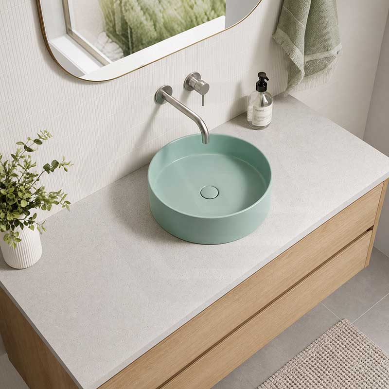 Lukka Olley Round Above Counter Ceramic Basin 300/350/394mm - 5 Colours Available