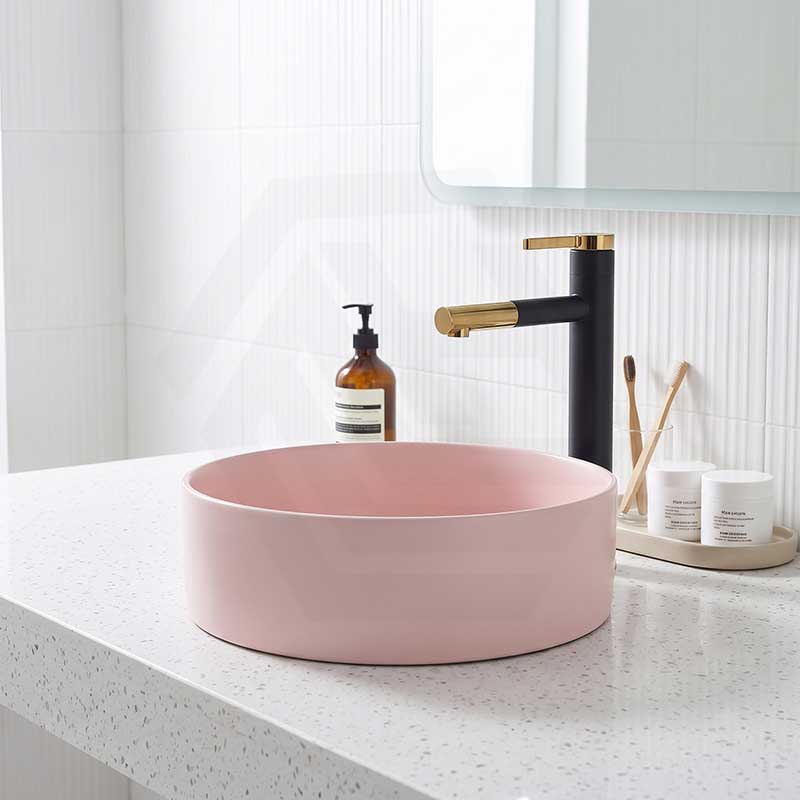 Lukka Olley Round Above Counter Ceramic Basin 300/350/394mm - 5 Colours Available