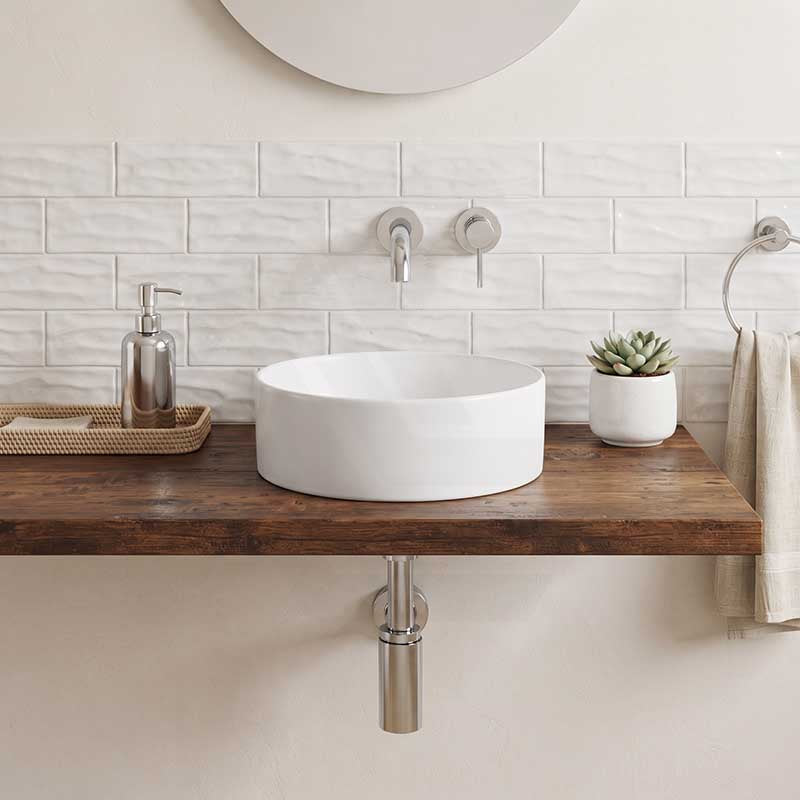 Lukka Olley Round Above Counter Ceramic Basin 300/350/394mm - 5 Colours Available