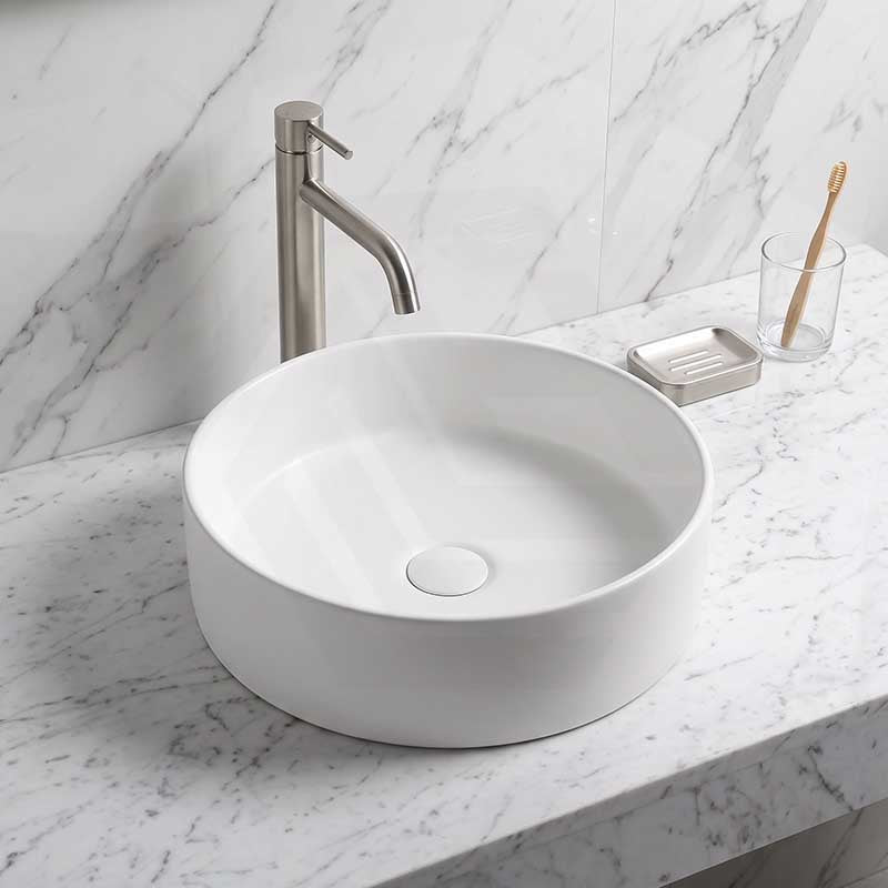 Lukka Olley Round Above Counter Ceramic Basin 300/350/394mm - 5 Colours Available