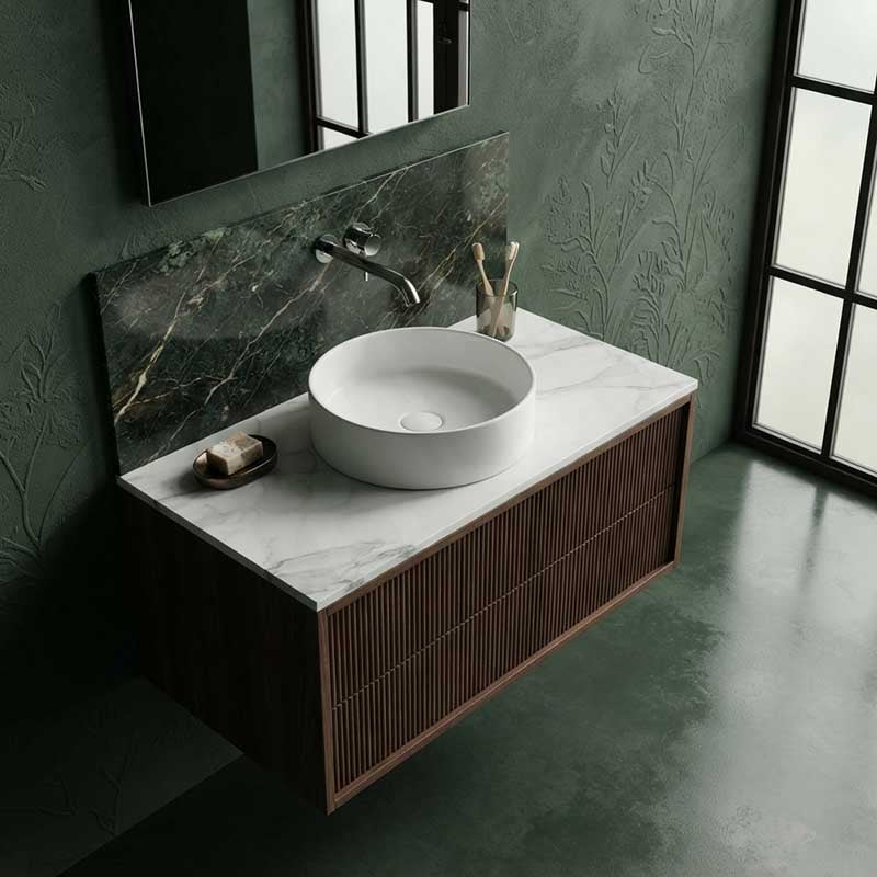 Lukka Olley Round Above Counter Ceramic Basin 300/350/394mm - 5 Colours Available