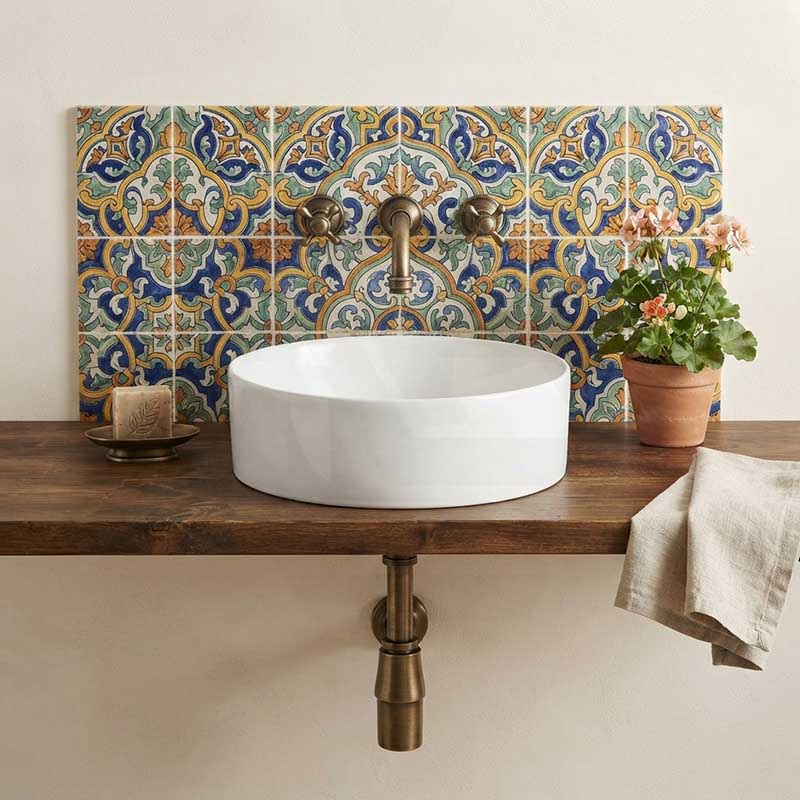 Lukka Olley Round Above Counter Ceramic Basin 300/350/394mm - 5 Colours Available