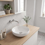 Lukka Oban Round Above Counter Ceramic Basin 377x377x110mm - Variant Colour