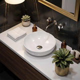 Lukka Oban Round Above Counter Ceramic Basin 377x377x110mm - Variant Colour