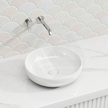 Lukka Oban Round Above Counter Ceramic Basin 377x377x110mm - Variant Colour