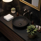 Lukka Oban Round Above Counter Ceramic Basin 377x377x110mm - Variant Colour