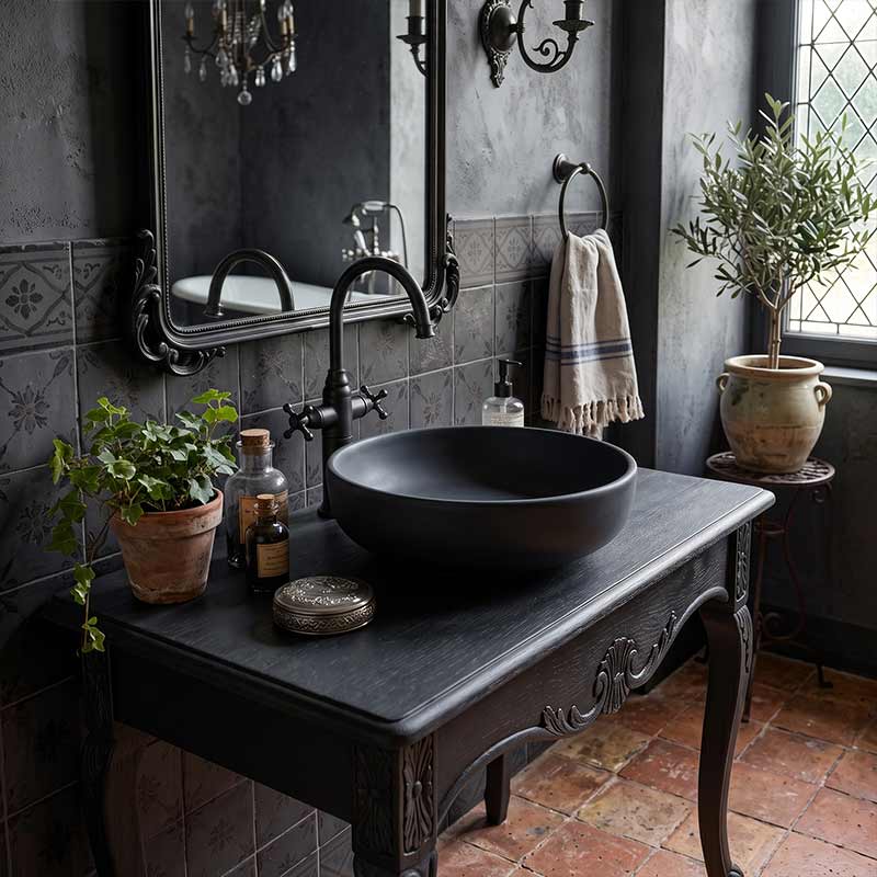 Lukka Oban Round Above Counter Ceramic Basin 377x377x110mm - Variant Colour