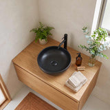 Lukka Oban Round Above Counter Ceramic Basin 377x377x110mm - Variant Colour
