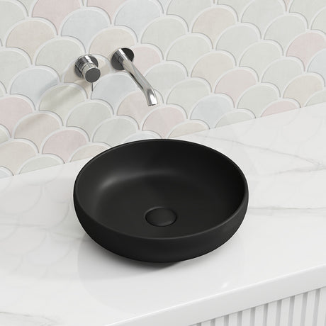 Lukka Oban Round Above Counter Ceramic Basin 377x377x110mm - Variant Colour